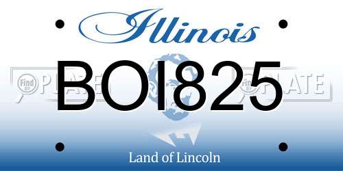 BOI825 Illinois License Plate