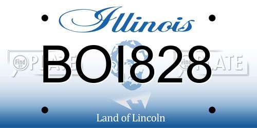 BOI828 Illinois License Plate