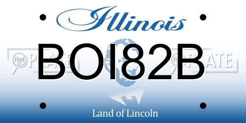 BOI82B Illinois License Plate