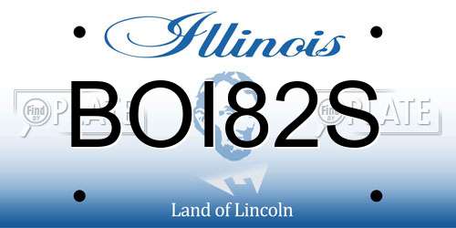 BOI82S Illinois License Plate