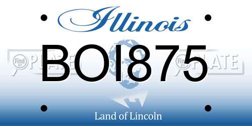 BOI875 Illinois License Plate