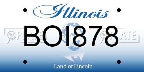 BOI878 Illinois License Plate
