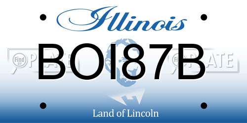 BOI87B Illinois License Plate