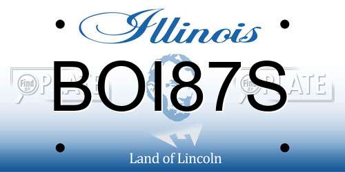 BOI87S Illinois License Plate