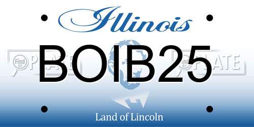 BOIB25 Illinois License Plate