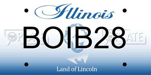 BOIB28 Illinois License Plate