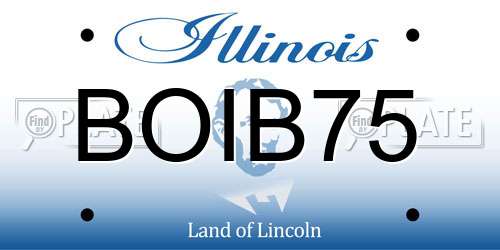 BOIB75 Illinois License Plate