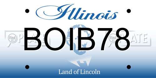 BOIB78 Illinois License Plate