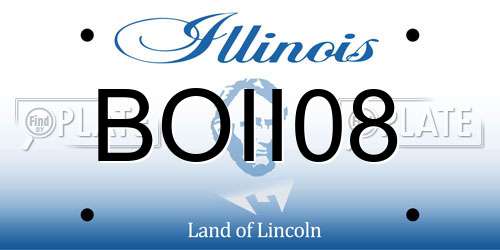 BOII08 Illinois License Plate