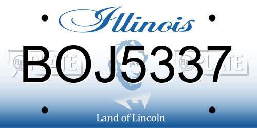 BOJ5337 Illinois License Plate