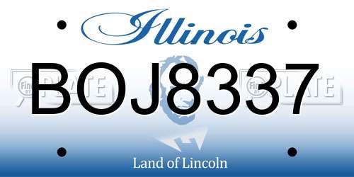 BOJ8337 Illinois License Plate