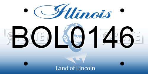 BOL0146 Illinois License Plate