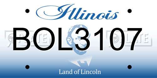 BOL3107 Illinois License Plate