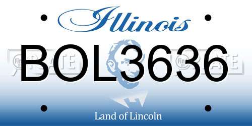 BOL3636 Illinois License Plate