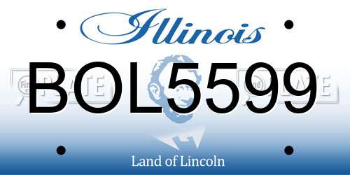 BOL5599 Illinois License Plate