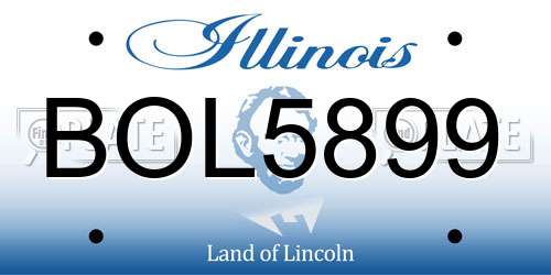 BOL5899 Illinois License Plate