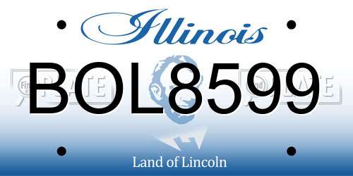 BOL8599 Illinois License Plate