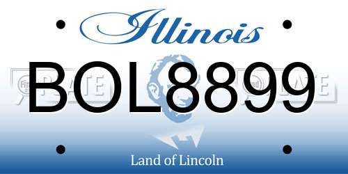BOL8899 Illinois License Plate