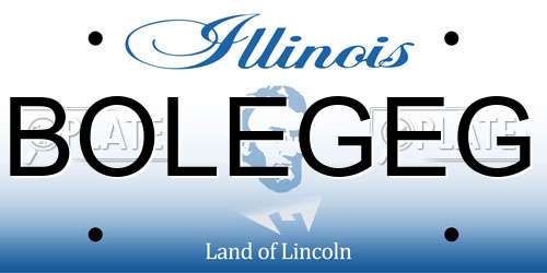 BOLEGEG Illinois License Plate
