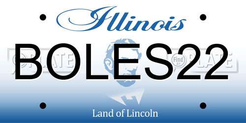 BOLES22 Illinois License Plate