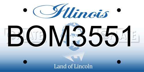 BOM3551 Illinois License Plate