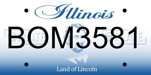 BOM3581 Illinois License Plate