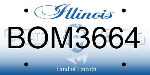 BOM3664 Illinois License Plate
