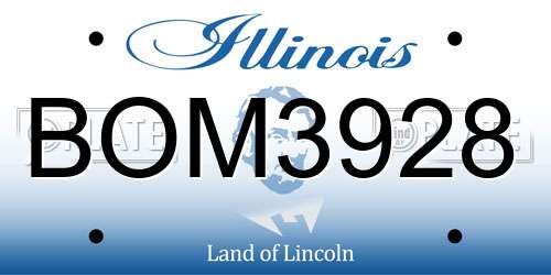 BOM3928 Illinois License Plate