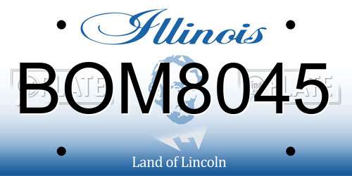 BOM8045 Illinois License Plate