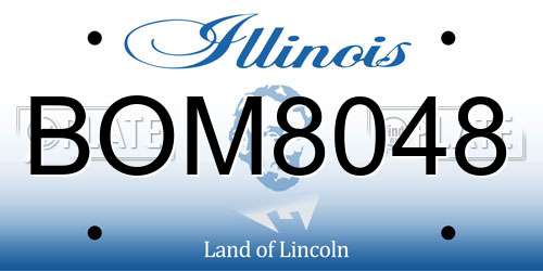 BOM8048 Illinois License Plate