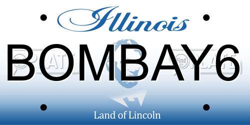 BOMBAY6 Illinois License Plate