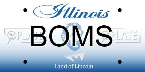 BOMS Illinois License Plate