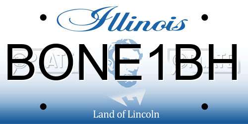 BONE1BH Illinois License Plate