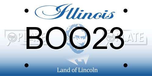 BOO23 Illinois License Plate