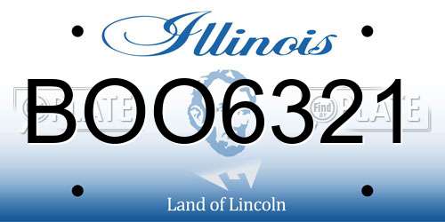 BOO6321 Illinois License Plate