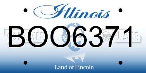 BOO6371 Illinois License Plate