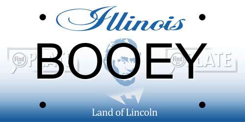 BOOEY Illinois License Plate