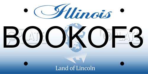 BOOKOF3 Illinois License Plate