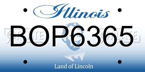 BOP6365 Illinois License Plate