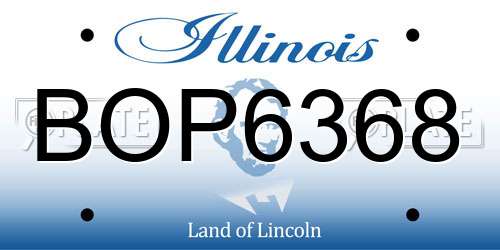 BOP6368 Illinois License Plate