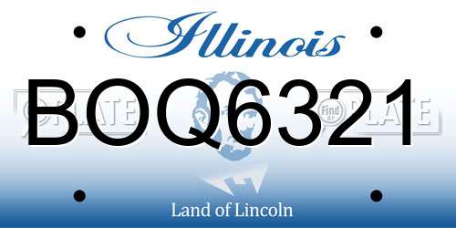 BOQ6321 Illinois License Plate