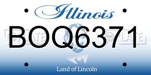BOQ6371 Illinois License Plate