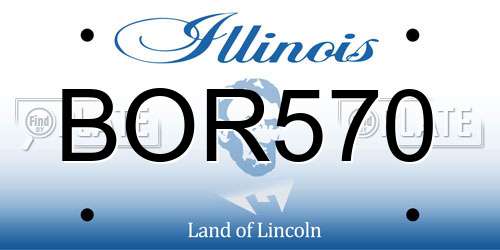 BOR570 Illinois License Plate