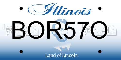 BOR57O Illinois License Plate