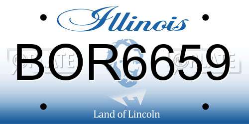 BOR6659 Illinois License Plate