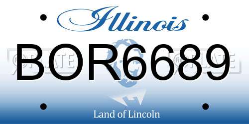 BOR6689 Illinois License Plate