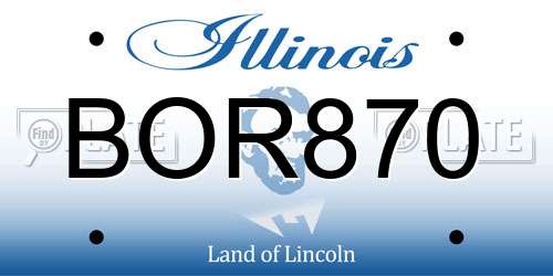 BOR870 Illinois License Plate