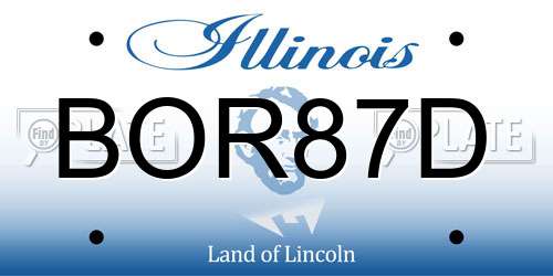 BOR87D Illinois License Plate