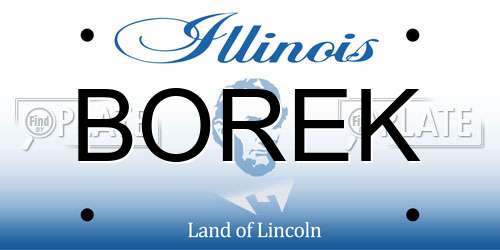 BOREK Illinois License Plate