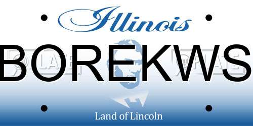 BOREKWS Illinois License Plate